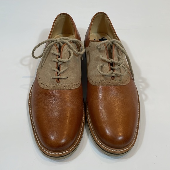 1901 Leather Oxford Loafers Size 10 M Brown And Tan Cushioned Soft Sole EUC - Picture 10 of 11